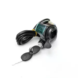 Ручка газа с ключом зажигания курок 12v-100V индикация заряда АКБ и вольтметр