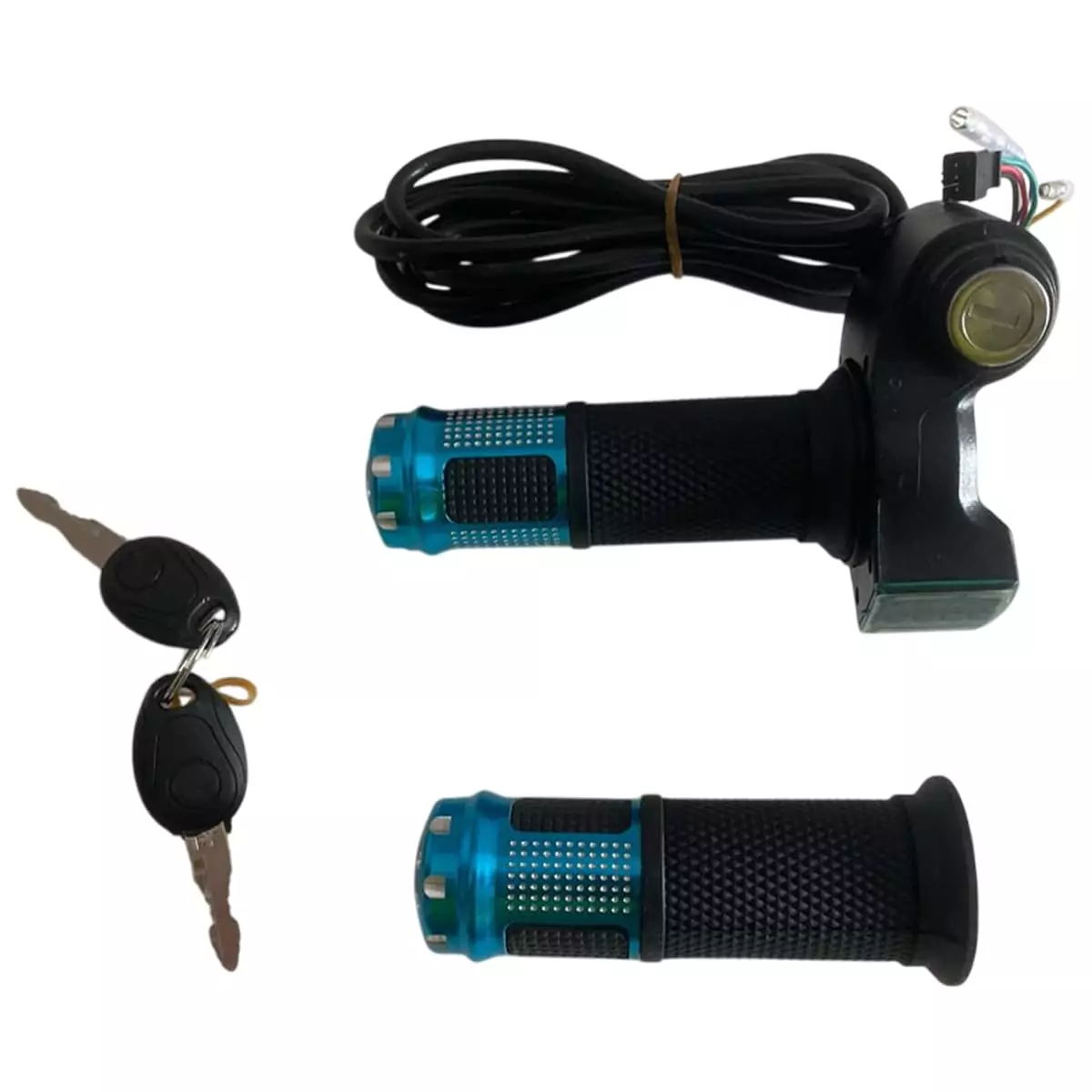 Ручка газа для электротранспорта (красная/золотая/синяя/серебряная) с замком зажигания и вольтметром комплект — изображение 5