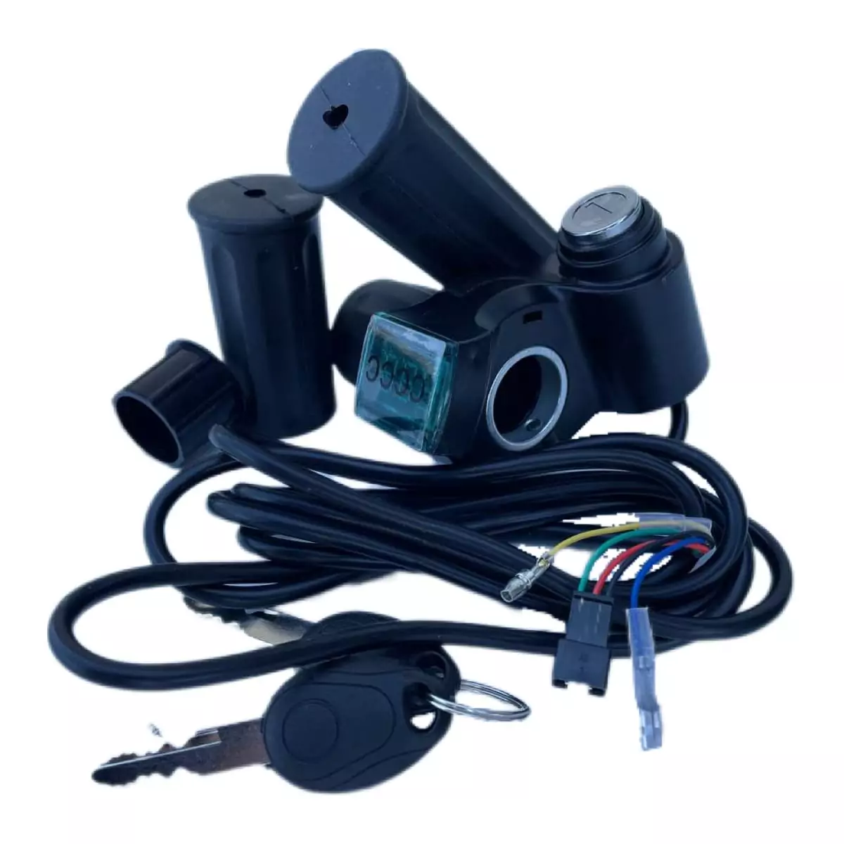 Ручка газа для электротранспорта с замком зажигания и вольтметром комплект Ручка газа для электротранспорта с замком зажигания и вольтметром комплект