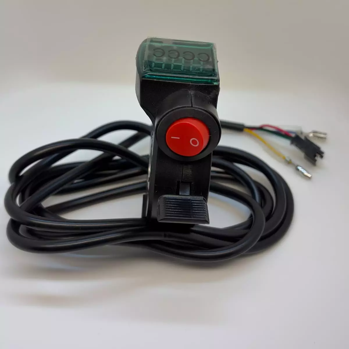 Курок газу із кнопкою та вольтрметром 12v-100V