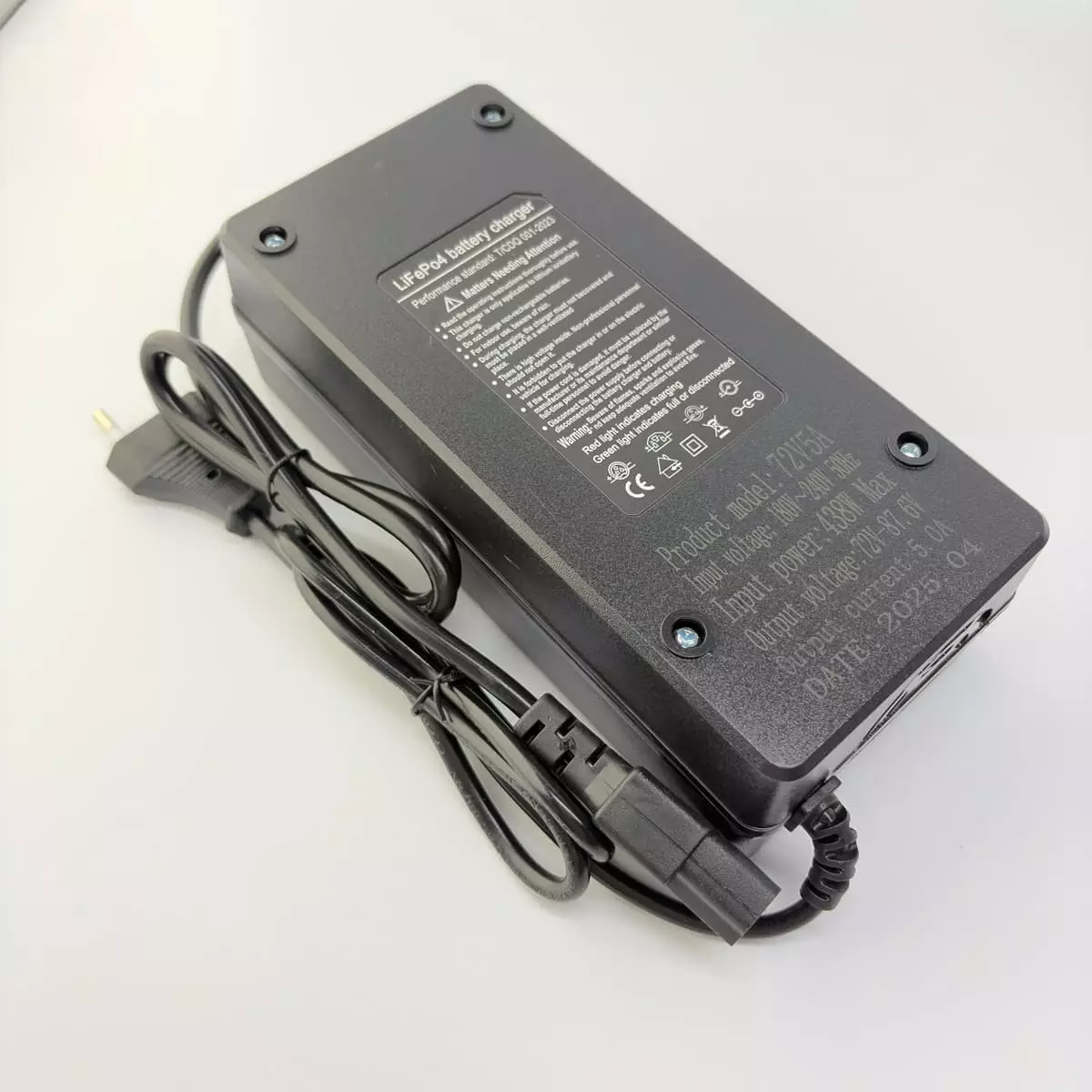 Зарядний пристрій 24S 72V (87.6V) 5A C13 LiFePO4 з охолодженням - Зображення 2